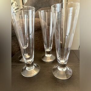 4 piece footed pilsner beer glasses 14oz